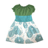 Hana Baby and Girls Dress - Blue/Green - Noko Baby Japanese Inspired baby clothing and girls dresses