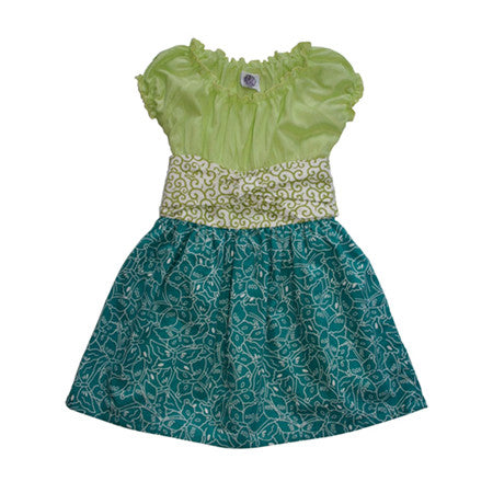 Green Nico Baby and Girls Dress - more colors - Noko Baby Japanese Inspired baby clothing and girls dresses